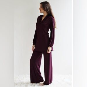 Plum (Wine) Sandmaiden Sleepwear Bamboo Pajama Set, M.